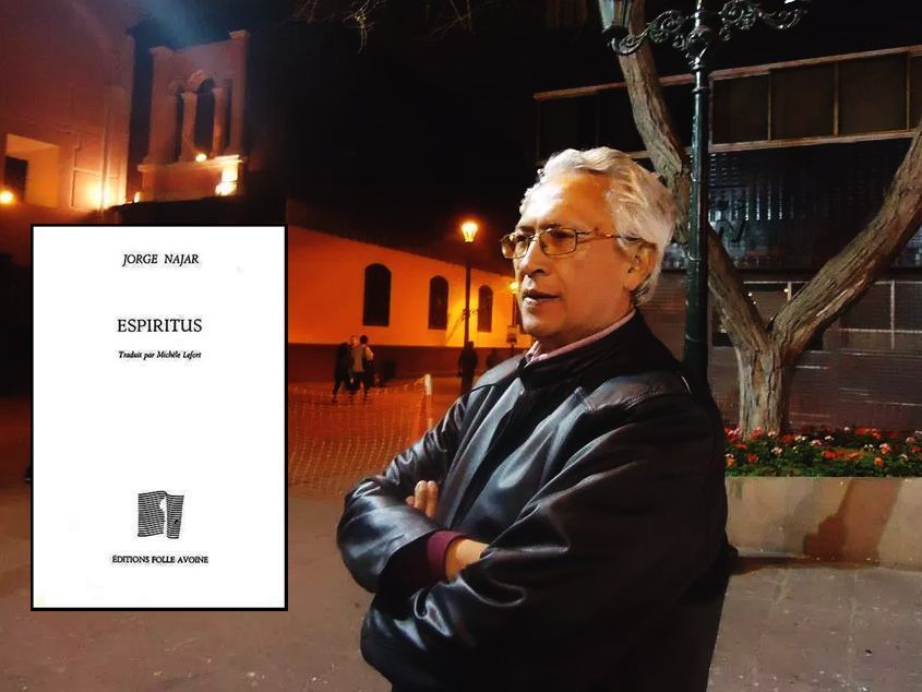 El poeta Jorge Najar en Lima  - Foto: Sonia Carrillo - Fotomontaje: R. Díaz Butrón 