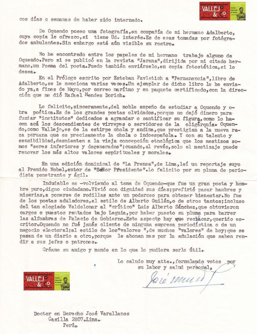 Carta de Varallanos