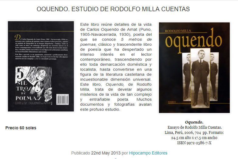 Oquendo. por Rodolfo Milla.